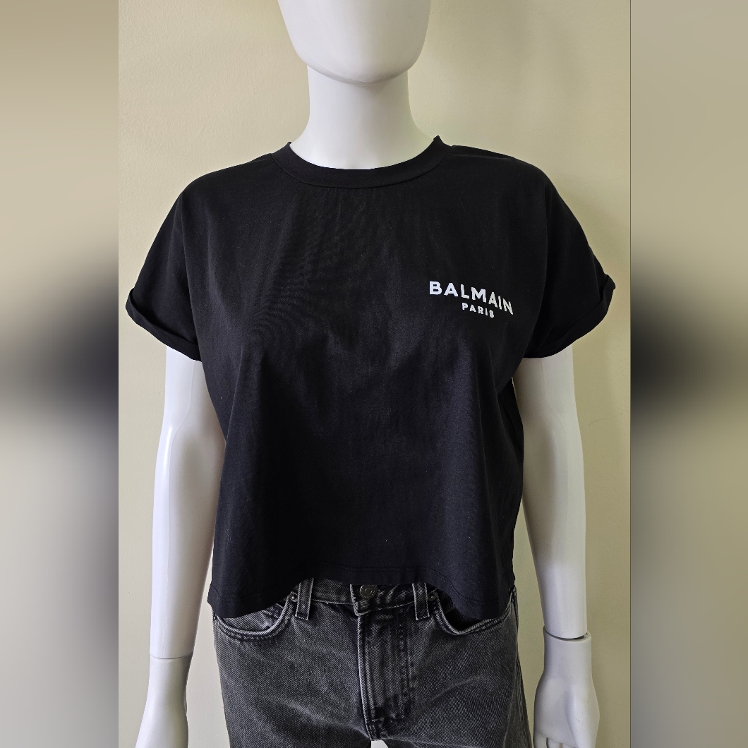 Balmain Cropped Cotton T-Shirt